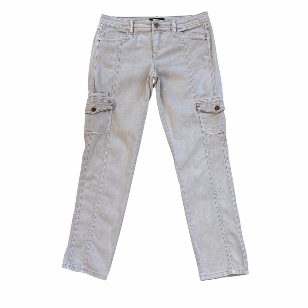White House Black Market Women's Tan Cargo Slim Ankle Jeans Size 6